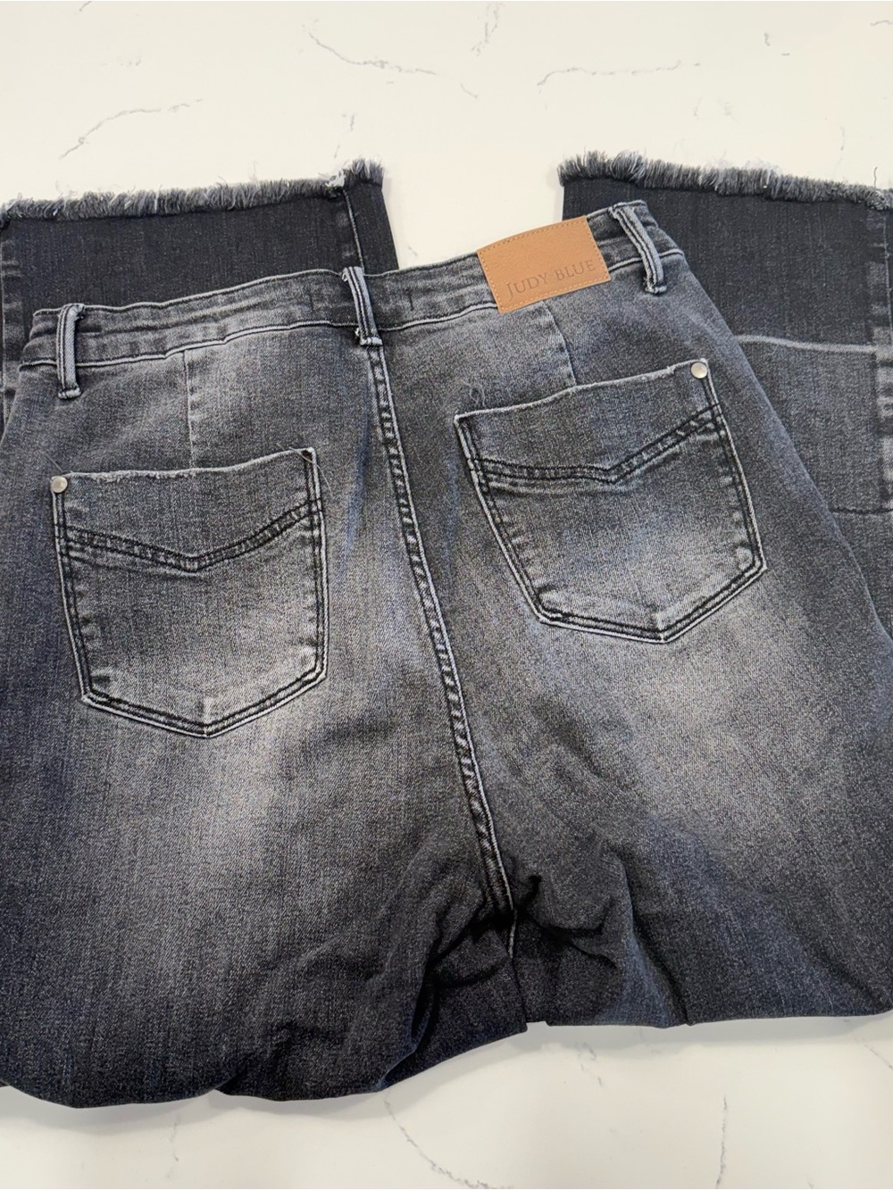 Judy Blue Washed Black Cropped Wide-Leg Jeans - Picture 3 of 4